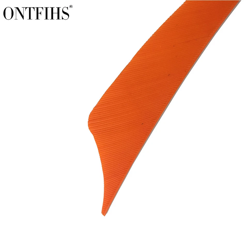 Right Wing - 100PCS - 4" Orange Sting Archery Fletches Arrrow Feather Fletchings - Image 3 of 4
