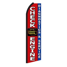 Check Engine Flag Flutter Feather Banner Swooper