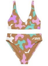 The Duck Huntress Full Cotton Candy Ducks Bikini set in gold, Size 2XL