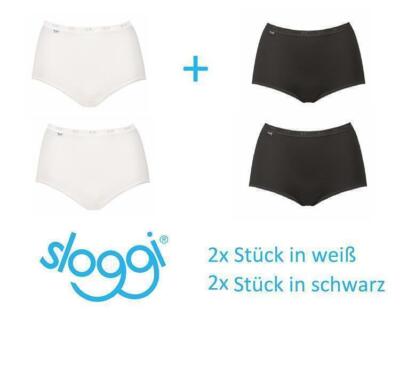 Sloggi Basic+ Maxi Slip 4er Pack schwarz/weiß Gr. 48