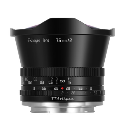 TTArtisan 7.5mm F2.0 APS-C Large Aperture Cameras Lens Fisheye Lens For fuji 