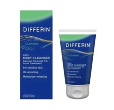 Differin Cleanser Daily Deep 5 Benzoyl Peroxide, 4 fl oz NIB 06/25 Flawed Pkge