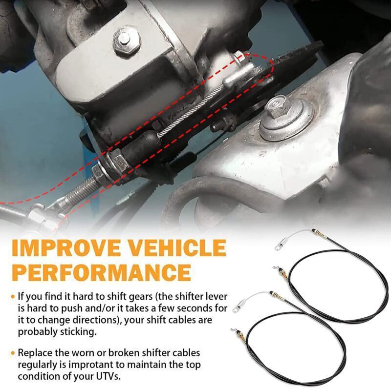 2-11082 Shifter Cables Replacement for Chuck Wagon CW-11, CW-413 CW-265 Go-Karts