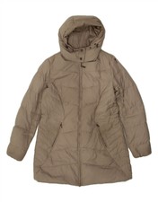 Geox Womens Hooded Padded Coat Uk 12 Medium Grey Gy04