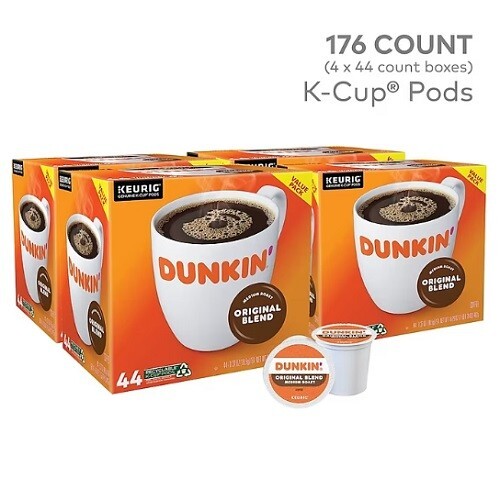 Dunkin' Original Blend Coffee K-Cup Pods, Medium Roast Coffee, 176 ct.