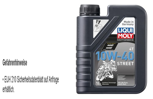 1 L Liqui Moly Motoröl Motorrad 4T 10W-40 Street Motorradöl API SN PLUS