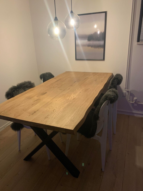Spisebord m/stole, Træ, b: 87 l: 180, Plankebord inkl. 6…