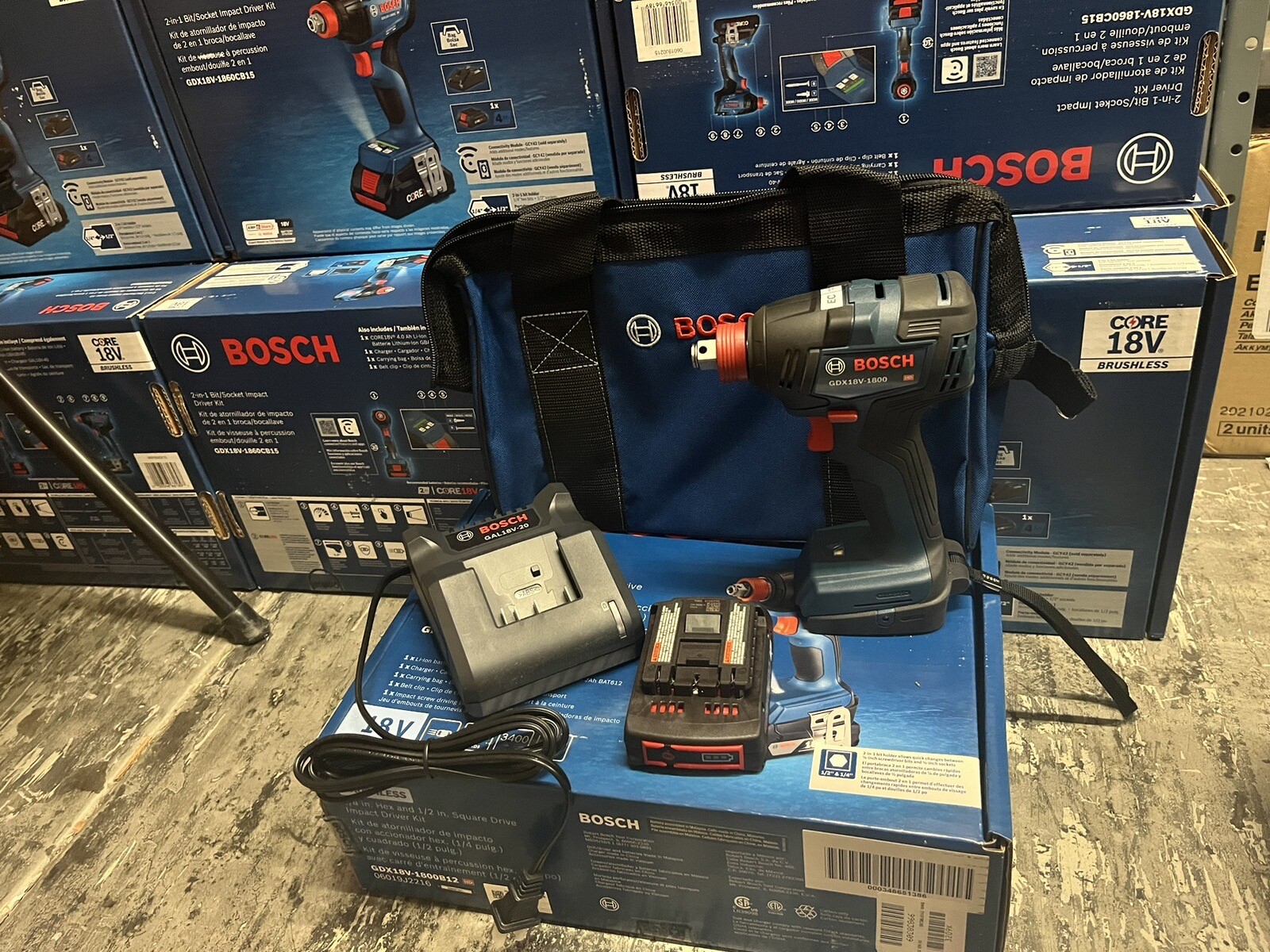 Bosch GDX18V-1800B12 18V Impact Drill Driver Kit Brand New