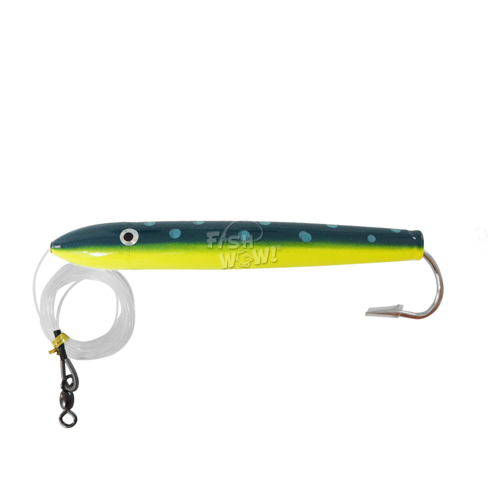 2pcs Fish WOW! 6" Fishing Cedar Plugs Rig Tuna Mahi Trolling Wood Lure 2-color - Image 9