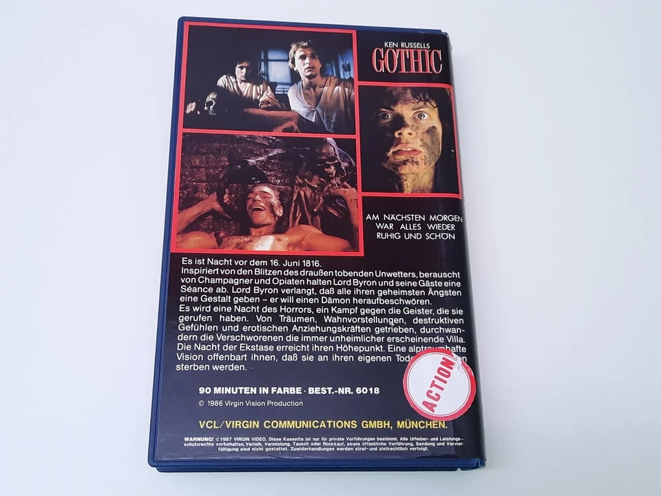 Gothic 1986 Uncut VHS German PAL VCL Virgin Video Ken Russell Gabriel Byrne - Bild 2 von 4