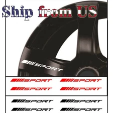 4pc Pack Wheels Rims Sport Racing Decal Stripes Stickers Emblem for Race Car SUV