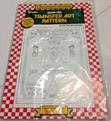 IRON ON APPLIQUE TRANSFER ART KIT PATTERN VOGART CHRISTMAS COLLECTION 16X20