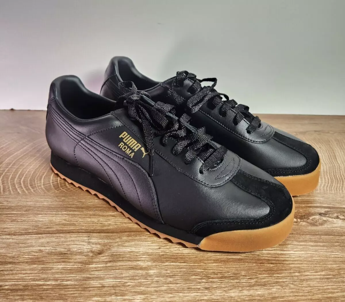 Puma roma black clearance 10