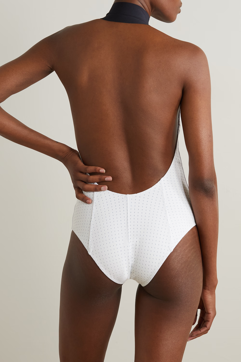LISA MARIE FERNANDEZ Mock Neck Zip Swimsuit Farrah Maillot