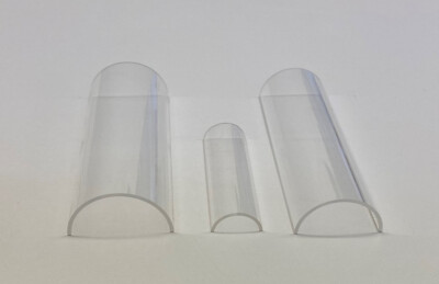 PMMA ACRYLGLAS Halbrohr Rohr Plexiglas Ø25mm - Ø100mm - Länge 50mm bis 1000mm