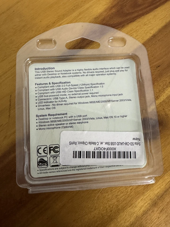 Syba SD-CM-UAUD USB Stereo Audio Adapter C-Media Chipset RoHS Surround USB 2.0 - Image 2 of 2