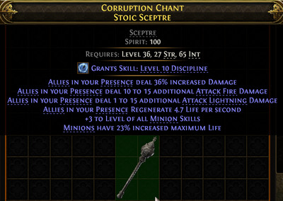 Path Of Exile 2 Early Access Rare Sceptre Lv 36 +3 Minions+MinionLife+Auras