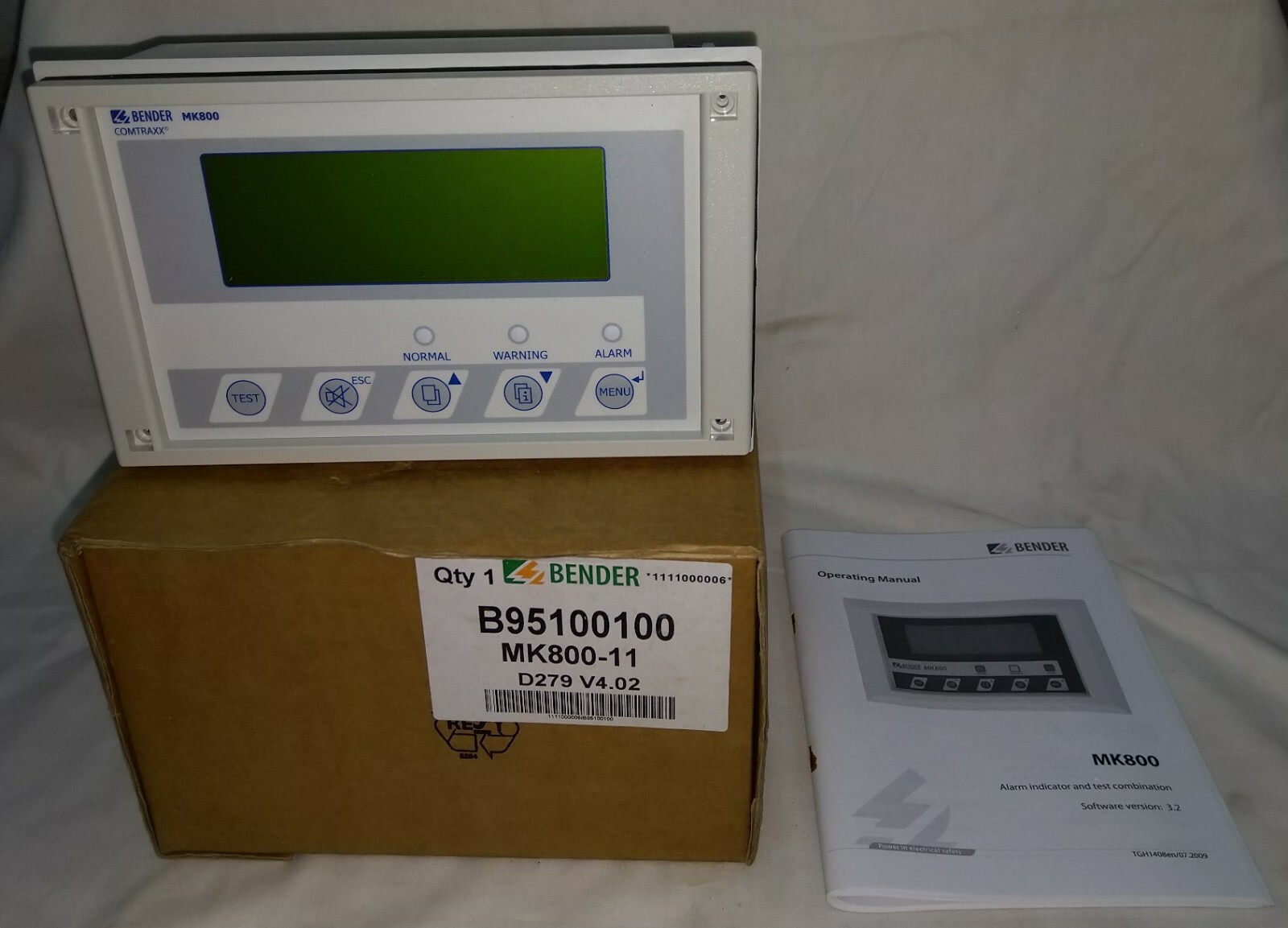 BENDER B95100100 MK800-11 REMOTE ALARM INDICATOR AND TEST COMBINATION ...
