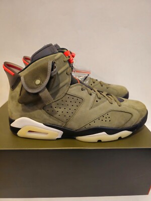 TRAVIS SCOTT × NIKE AIR JORDAN 6 11cm Brand New Travis Scott 6 Olive Sz 11 Deadstock | eBay