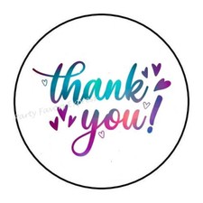 30 THANK YOU ENVELOPE SEALS LABELS STICKERS PARTY FAVORS 1.5" ROUND