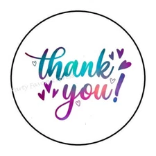 30 THANK YOU ENVELOPE SEALS LABELS STICKERS PARTY FAVORS 1.5" ROUND