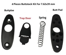 4PC Kit of Buttplate ,Trap Door, Spring and Butt Pad For 7.62x39mm Wood Stock