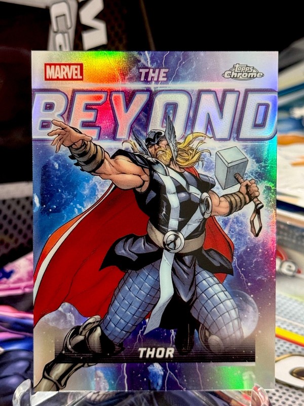 2026 Topps Chrome Marvel The Beyond Thor Refractor SP Insert #TB-03 Avengers