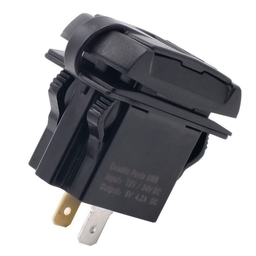 12-24 V Motorradauto-Boat USB Power Socket Plug-Outlet mit Voltmeter (blau) - 第 1/12 張圖片