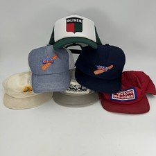 Vintage Lot of 6 Agriculture Farming Trucker hats Snapback Hoblit Bear Oliver