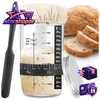 Piqiuqiu Sauerteig-Starterglas 24Oz/680Ml, Glas-Sauerteig-Starter-Kit Mit Dattel