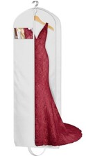 72" Wedding Dress Garment Bag for Travel Waterproof Dress Bags 72 inch White