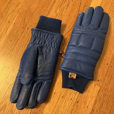 KOMBI Vintage Blue Leather Snow Ski Gloves Women s Medium