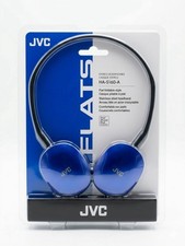 NEW SEALED JVC HA-S160-A Flats Foldable Headband Stereo Headphones Blue
