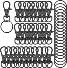 70PCS Swivel Snap Hooks with Key Rings, Metal Lobster Claw Clasp, Keychain Rings
