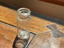 Vintage Clear Glass Vial or Serum Medicine Bottle 2" Tall .75" Diameter