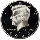 2006 Silver Proof Kennedy Half Dollar 90% Silver 0.361oz Deep Cameo Gem Proof BU