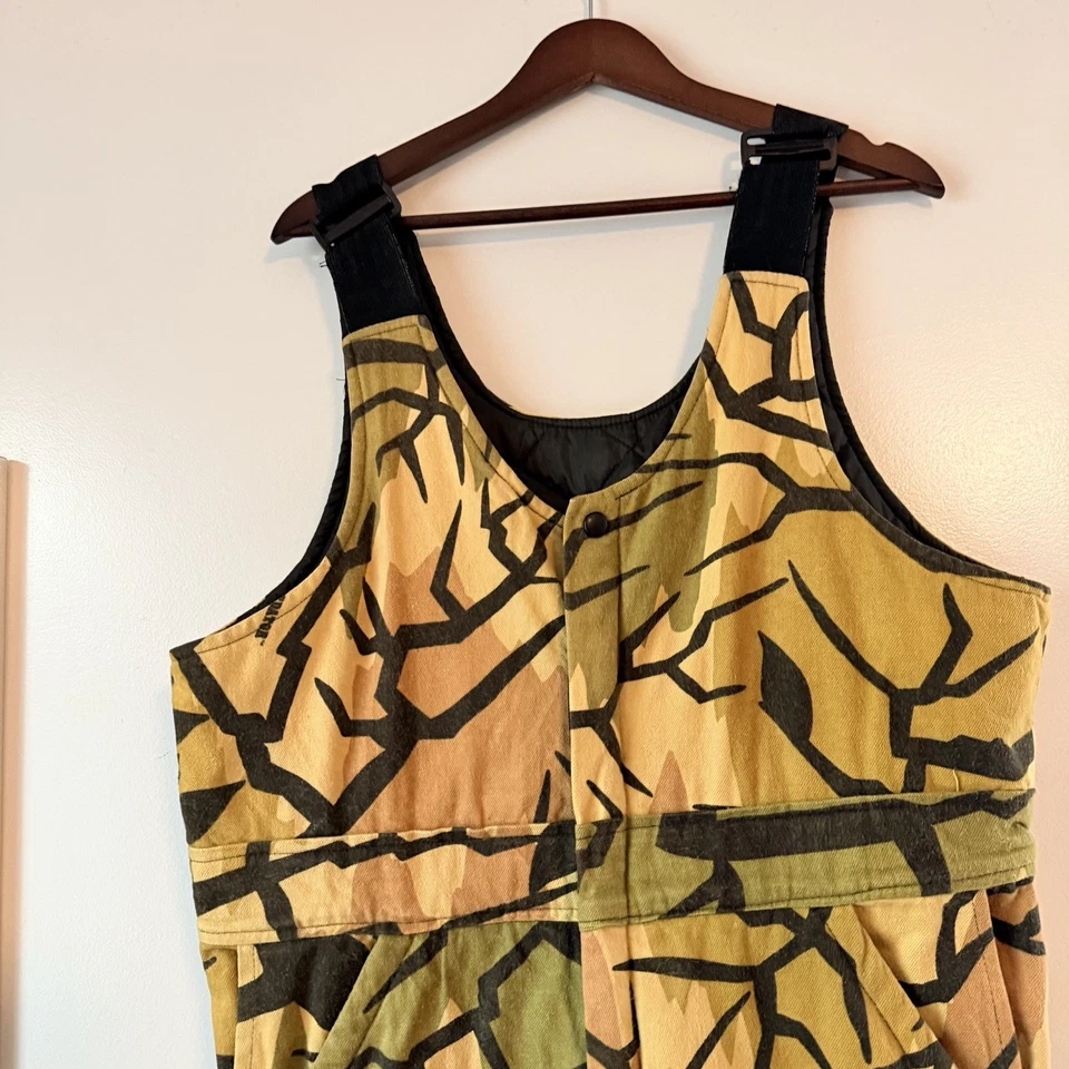 Vintage Predator Camo Camouflage Bib Overalls Thinsulate Mens Size Lg USA - Image 2 of 4