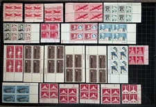 US Stamps - Various Air Mail Plate Blocks - MOG NH - SCV = $77.50