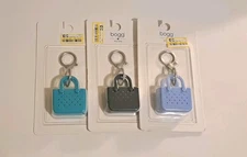 Bogg Bag Tiny Tote Keychain Clip Lot Of (3) Black, Teal, & Blue