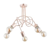 Deckenlampe 5-Flammig Kupfer Metall Retro E27 L:50 Cm Deckenleuchte Schlafzimmer