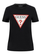GUESS Damen T-Shirt SS CN ORIGINAL TEE W1YI1B I3Z14 JBLK Schwarz