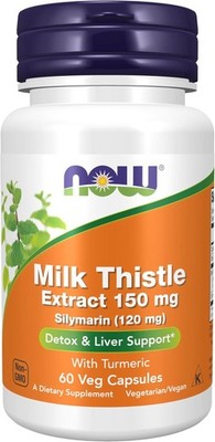 NOW, Silymarin Milk Thistle Extract 150 mg with Turmeric, 60 Veg Capsules