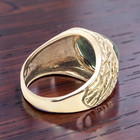 ESTATE VINTAGE SOLID 10K YELLOW GOLD GREEN CABOCHON RING SIZE 6.25 #7835 — photo 3