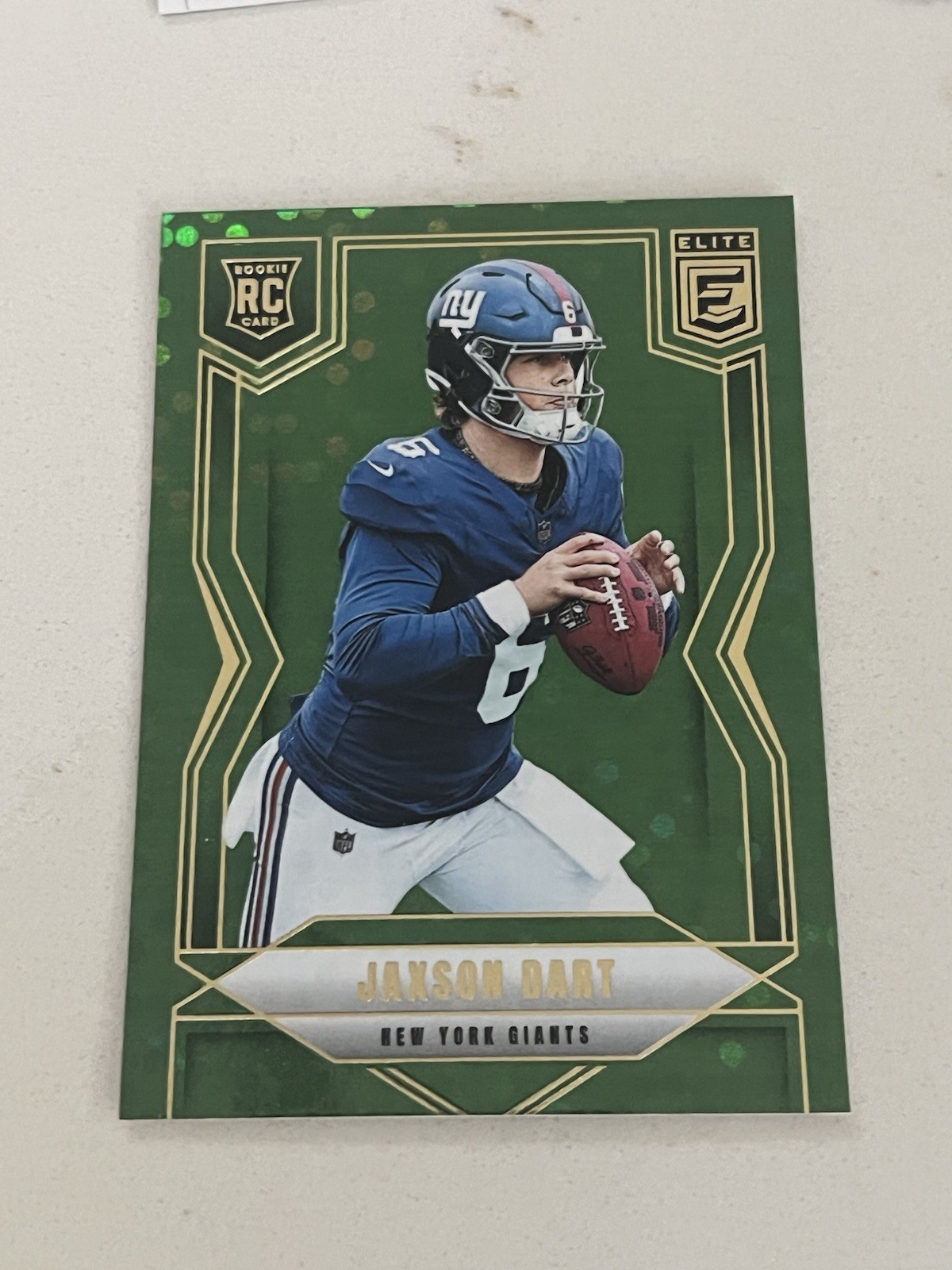 Jaxson Dart New York Giants 2025 Donruss Elite Green Disco RC #103