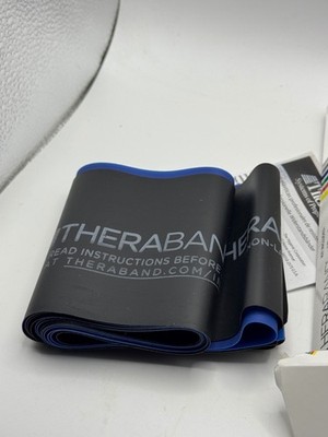 TheraBand Resistance Band Set Latex Free Professional Black Blue Advanced