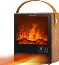 Portable Electric Fireplace Heater 1500W | Mini Indoor Space Heater 3D Flame