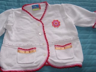 ❤️❤️Mädchen Strickjacke Cardigan Baumwolle Weiß Gr. 80 TOPOLINO ❤️❤️
