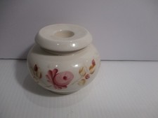 1- VTG Lasting Products White/Cream wPink Floral Ceramic Taper Candle Holder