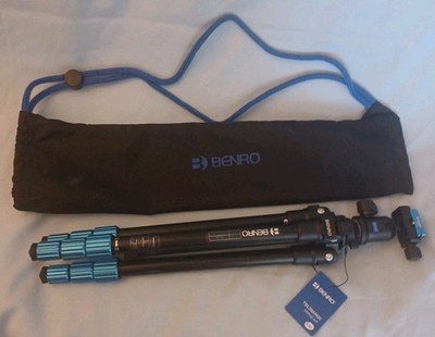 NEW W/Bag Benro TSL08AN00 Slim Aluminum Alloy 58'' Travel Tripod Kit Black/Blue