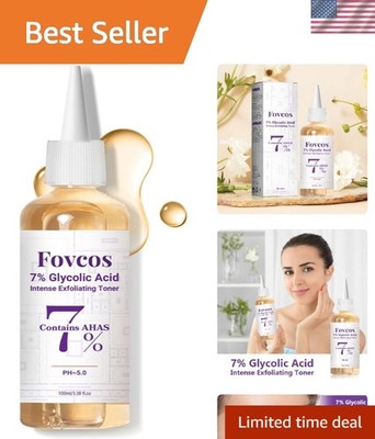 Glycolic Acid Toner 3.38 Fl Oz with Aloe & Ginseng for Skin Hydration & Renewal